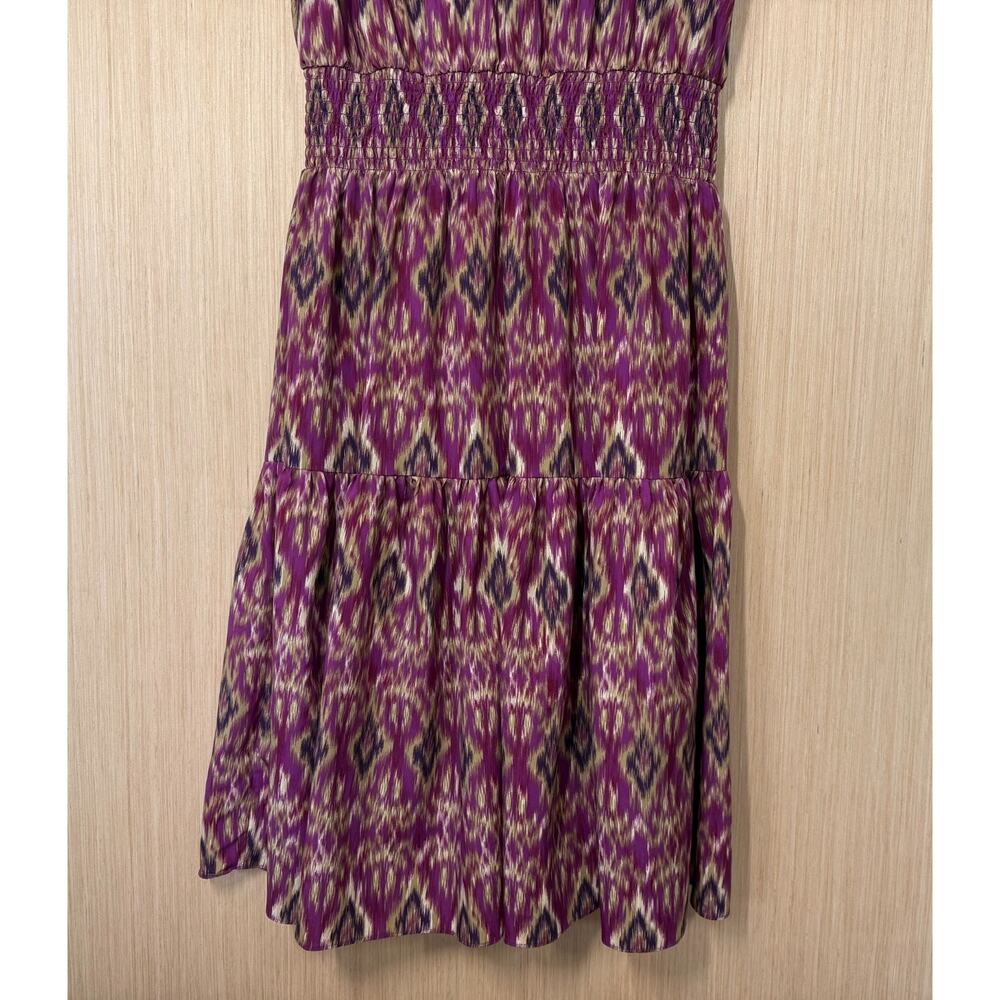 Lauren Ralph Lauren Ikat Blouson Smocked Tiered Midi Dress Size XL Sleeveless - Picture 7 of 12